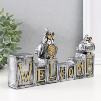 Сувенир полистоун "Две птички на кубиках. Добро пожаловать" 3х20,3х12 см Сувенир полистоун "Две птички на кубиках. Добро пожаловать" 3х20,3х12 см