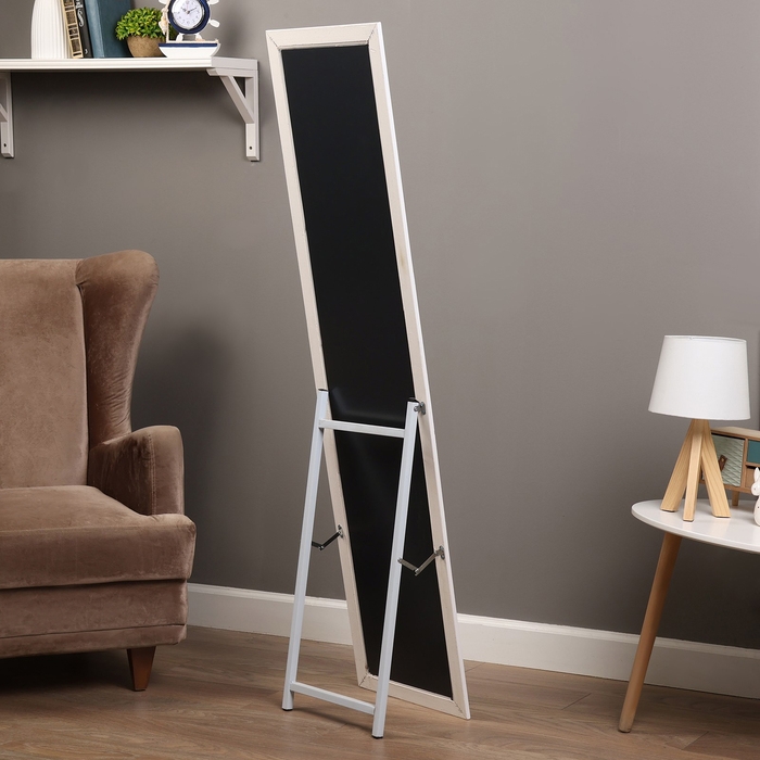 Зеркало интерьерное напольное, акрил, 40 х 155 см белое, Зеркало интерьерное напольное, акрил, 40 х 155 см белое,