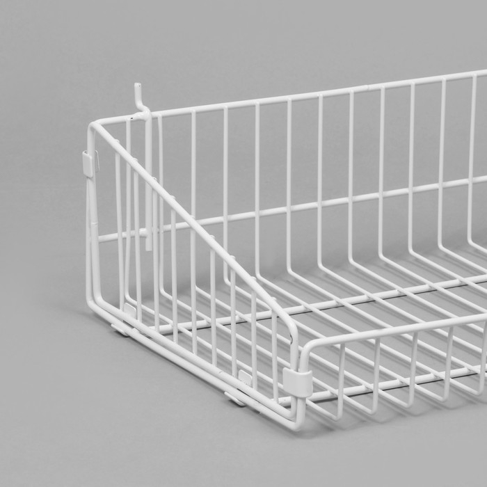 Накопитель разборный на колесах, двухсторонняя, 10 корзин, 45&times;55&times;165 см, цвет белый