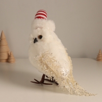 Декор "Белая совушка в полосатом колпаке" 18х10х22 см Декор "Белая совушка в полосатом колпаке" 18х10х22 см