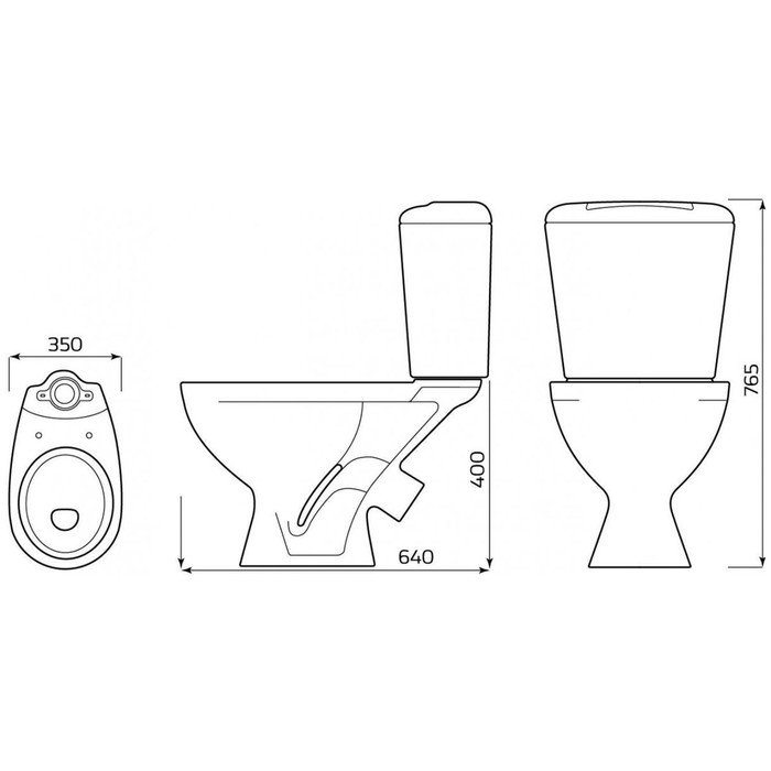 Унитаз компакт ЛЗСФ "Оптима Стандарт", нижняя подводка, сиденье, кнопка хром
