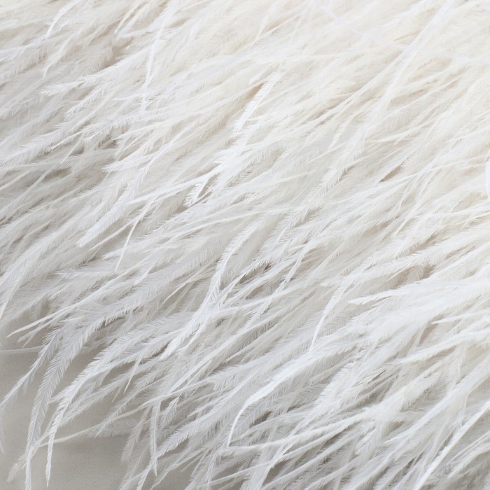 Тесьма с перьями страуса, 8-10 см, 5 &plusmn; 0,5 м, цвет белый