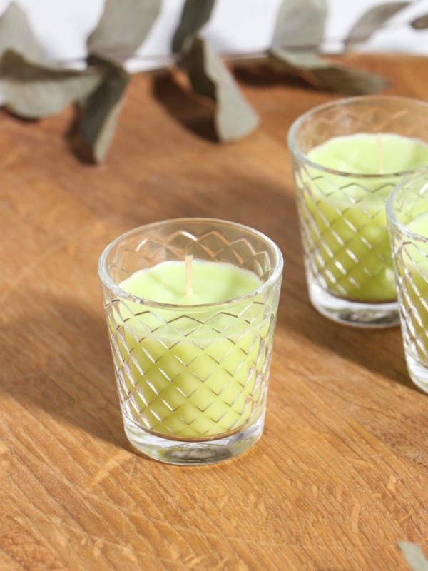 Свеча ароматическая в стакане (набор 3 шт) по 50 мл, 10 ч, 32 гр, ЛАЙМ-МЯТА Свеча ароматическая в стакане (набор 3 шт) по 50 мл, 10 ч, 32 гр, ЛАЙМ-МЯТА