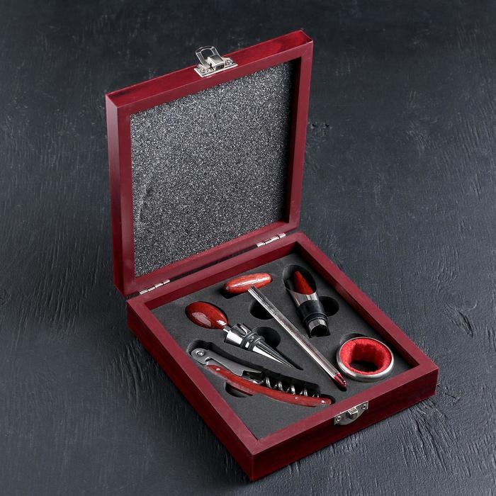 Набор для вина &laquo;Каберне&raquo;, 5 предметов: пробка, штопор, кольцо, термометр, каплеуловитель