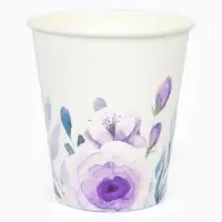 Стакан одноразовый бумажный &laquo;Сиреневые розы&raquo;, 250 мл