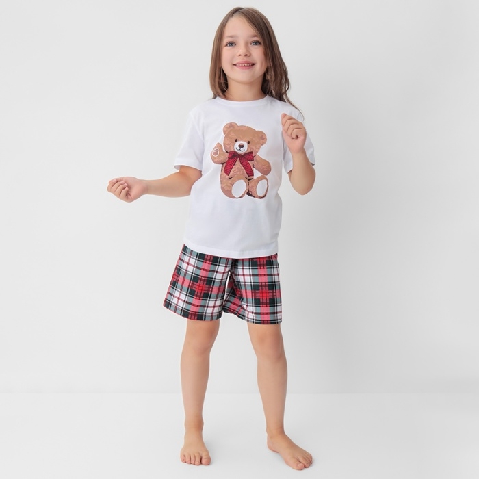 Пижама детская (футболка и шорты) KAFTAN Сhristmas time размер 28 (86-92 см)