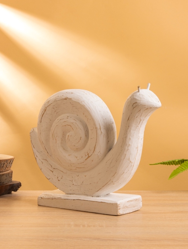 Сувенир &laquo;Улитка&raquo;, 25&times;9&times;32 см, дерево, белый
