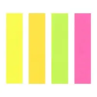 Блок - закладка с липким краем, 12&times;50 мм, бумажные, 4 цвета по 80 листов, неоновые
