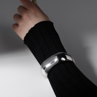 Браслет металл &laquo;Манжета&raquo; мятый, цвет серебро