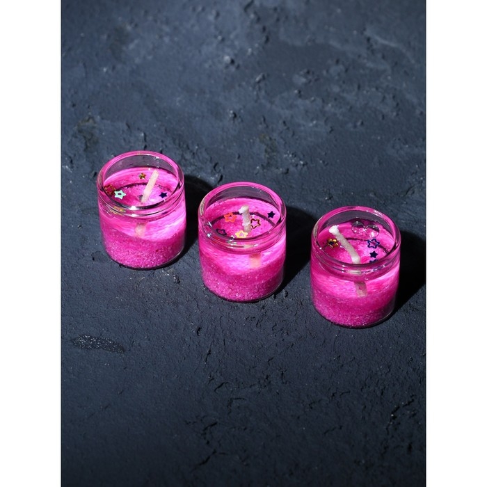 Свечи на Новый Год, гелевые &laquo;Новогодняя коллекция: С новым годом&raquo;, 6 шт , 2,5 х2,5 х 2,5 см