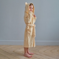 Халат махровый детский "Follow me" р-р 32 (110-116 см), бежевый