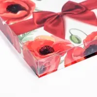 Коробка для печенья, &laquo;Красный бант&raquo; 21&times;21&times;3 см