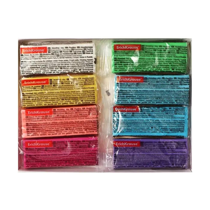 Пластилин 8 цветов, 144 г, ErichKrause "Jolly Friends Pastel", со стеком, в картонной упаковке