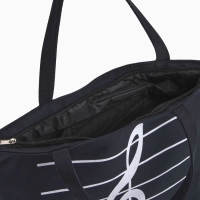 Шопер Музыка, 42*9*32, отдел на молнии, подклад, черный/белый Шопер Музыка, 42*9*32, отдел на молнии, подклад, черный/белый