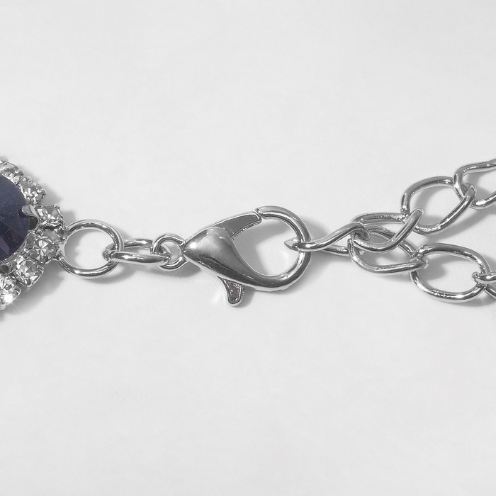 Колье &laquo;Драгоценность&raquo; круг в стразах, цветное в серебре, 32 см