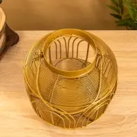 Подсвечник фонарь со стеклянной колбой 19х19х19,5 см, d 8,5 см, металл, цв. Золото