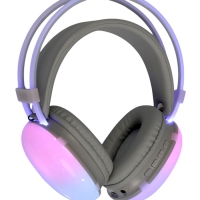 Наушники полноразмерные Mybit W-33, RGB подсветка, BT5.3, 800 мАч, Type-C, белые