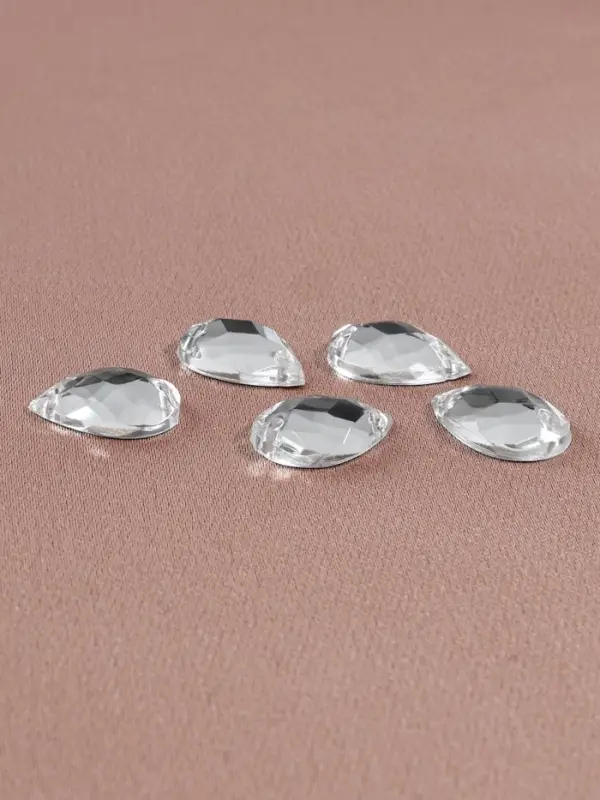 Стразы пришивные &laquo;Капля&raquo;, из органического стекла, 10&times;14 мм, 20 шт., белые