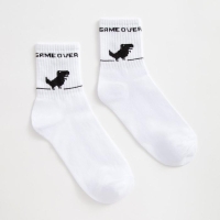 Носки MINAKU &laquo;Game over&raquo;, цвет белый, размер 36-37 (23 см)