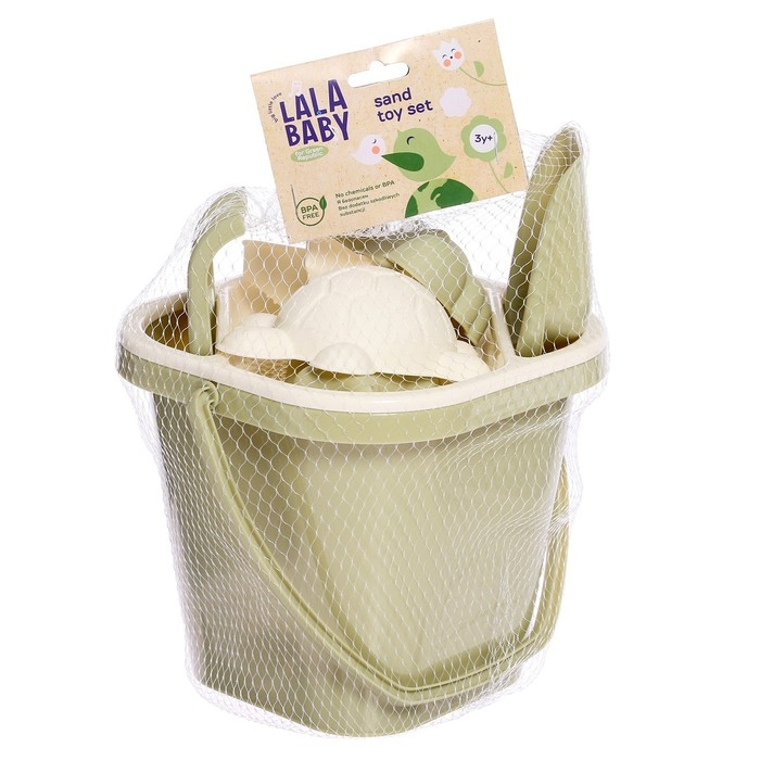 Песочный набор &laquo;Полынь&raquo;, 8 предметов: совок, грабли, сито, ведерко, 4 формочки