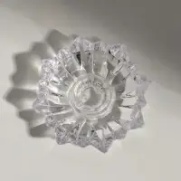 Подсвечник стекло на 1 свечу "Цветок-звезда" прозрачный d=2 см 8,8х8,8х2 см