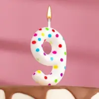 Свеча в торт на день рождения &laquo;Цифра 9&raquo;, 5.5 см