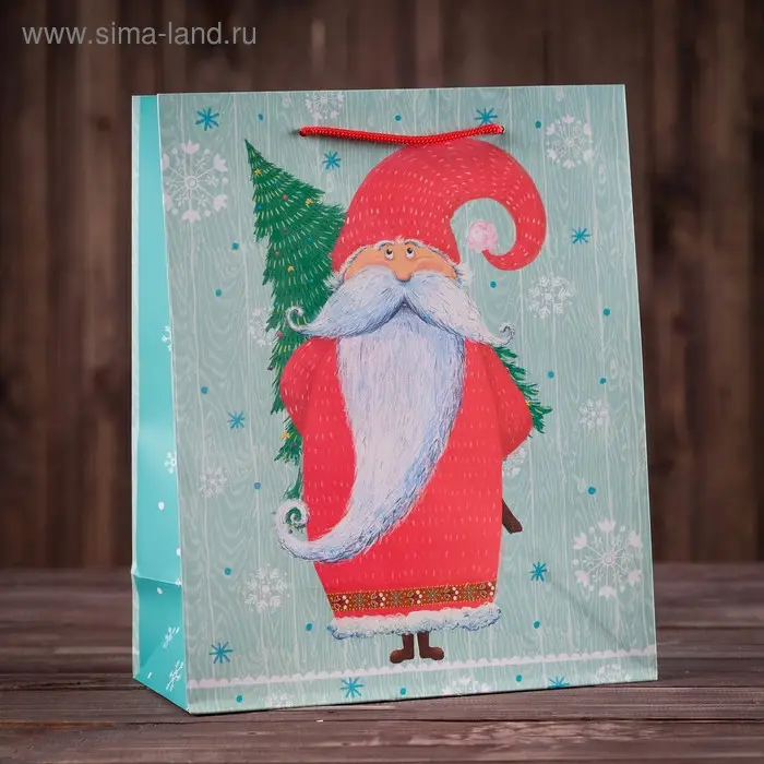 Пакет подарочный &laquo;Дед Мороз и Елка&raquo;, 33 х 42,5 х 10 см