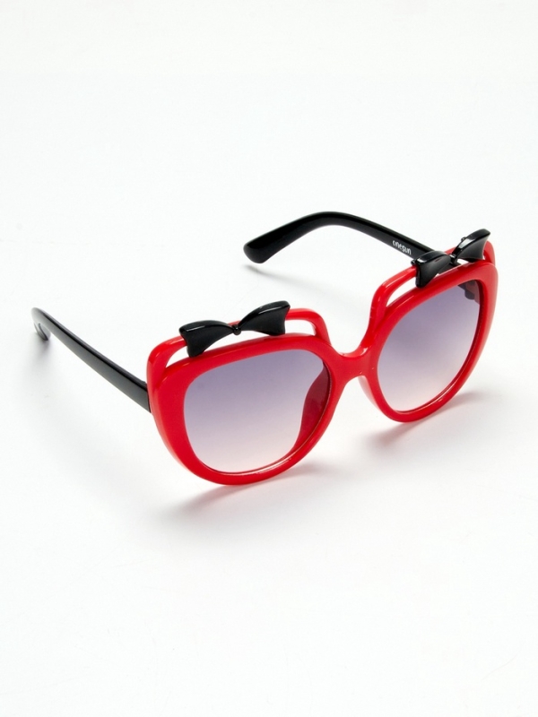 Очки солнцезащитные детские OneSun, бантики, 4.5 х 12 см, цвет чёрно-красный