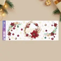 Наклейки новогодние на окна, виниловые &laquo;Роскошь золота&raquo;, венок, многоразовые, 70 х 25 см