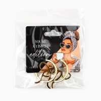 Серьги - кольца с подвесом бантом &laquo;Limited edition&raquo;, 3 см
