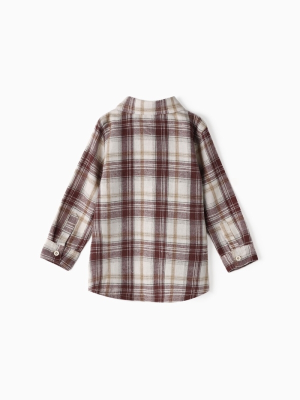 Рубашка фланелевая Крошка Я, р.86-92 см, коричневый