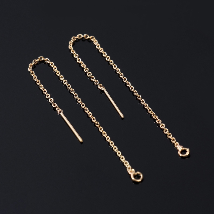 Основы для пусет 80&times;0,8 мм, протяжки с цепочкой, цвет золото (пара)