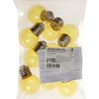 Лампа светодиодная, G45, Е27, 1.5 Вт, для белт-лайта, прозрачная, желтая, набор 10 шт Лампа светодиодная, G45, Е27, 1.5 Вт, для белт-лайта, прозрачная, желтая, набор 10 шт