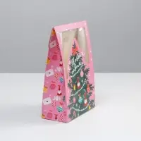 Коробка подарочная новогодняя складная &laquo;Розовые сладости&raquo;, 15 х 7 х 22 см, Новый год