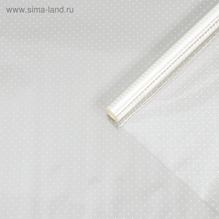 Пленка для цветов с белым рисунком "Точки", 0,7 х 7,6 м, 40 мкм, 200 г