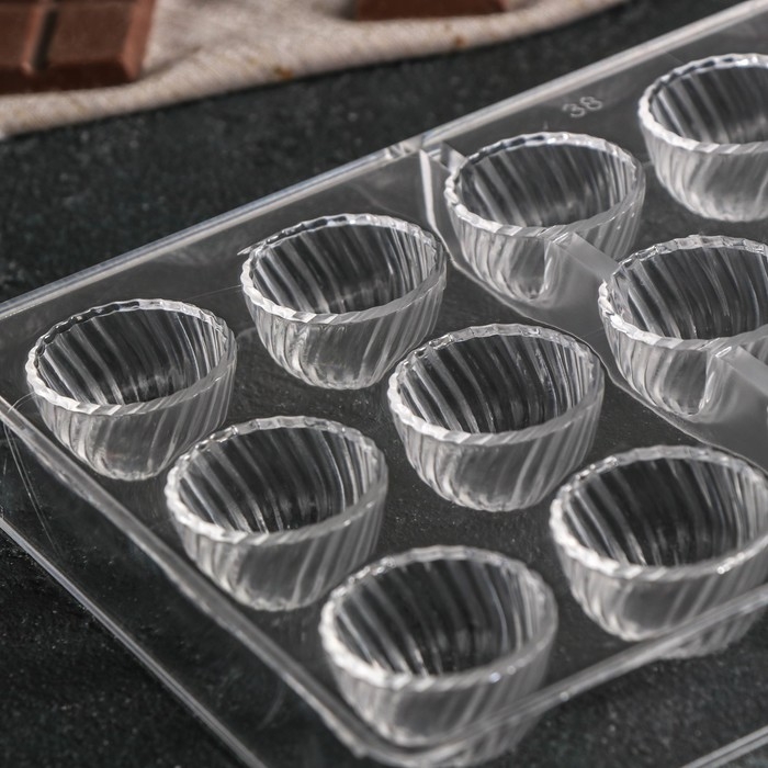 Форма для конфет шоколада KONFINETTA &laquo;Комильфо&raquo;, 28&times;14 см, 21 ячейка, цвет прозрачный