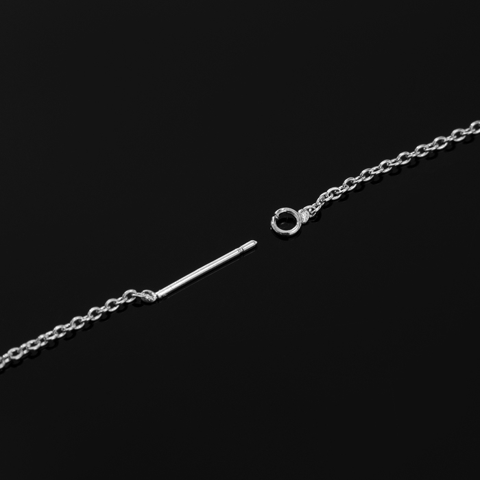 Основы для пусет 100&times;0,8 мм, протяжки с цепочкой, цвет серебро (пара)