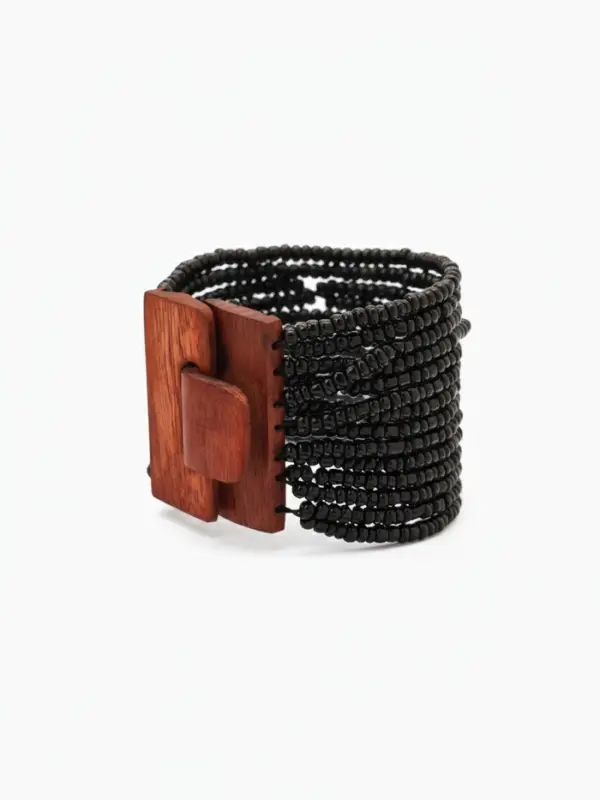 Браслет плетёный 20х5 см, цв. чёрный