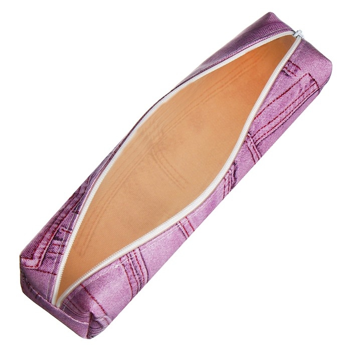 Пенал школьный на молнии "Джинса" Calligrata, сиреневый