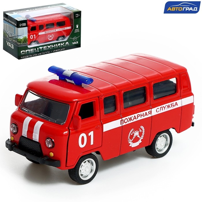 Машина металлическая &laquo;УАЗ 3962. Пожарная служба&raquo;, инерция, 1:43