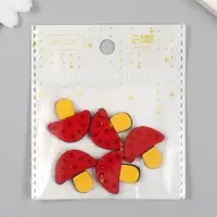 Декор для творчества иск. замша "Грибочки-мухоморчики" МИКС 2,3х2,4 см