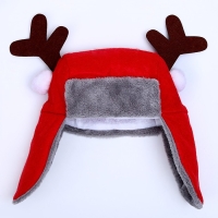 Карнавальная шапка &laquo;Ушанка&raquo; с рогами