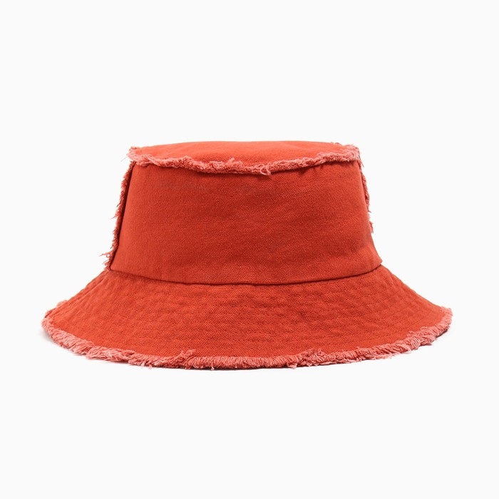 Панама женская джинсовая с необработанными краями MINAKU цвет оранжевый, р-р 56-58