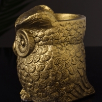 Кашпо "Совушка" 11х10х10 см, цвет латунь Кашпо "Совушка" 11х10х10 см, цвет латунь