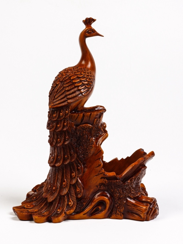 Подставка для бутылки "Павлин" под дерево, 23х15х33см