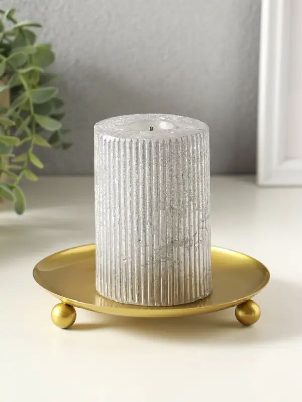 Подсвечник "Чашка на шариках" 14 см, золото