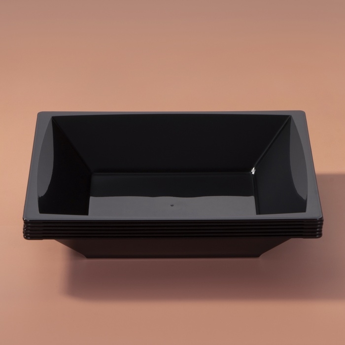 Тарелка пластиковая одноразовая, 17,2&times;17,2 см, квадратная, глубокая, МИКС