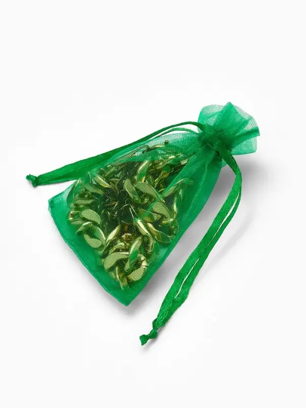 Набор мешочков подарочных 100шт. , 7*9 см, цвет тёмно-зелёный (1716477)