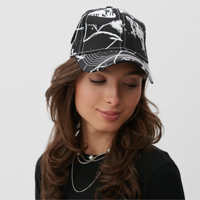 Кепка MINAKU, цвет чёрно-белый, размер 58