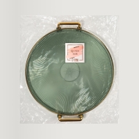 Подставка для хранения косметических принадлежностей &laquo;GREEN&raquo;, d = 27 х 3,4 см, цвет зелёный/золотистый